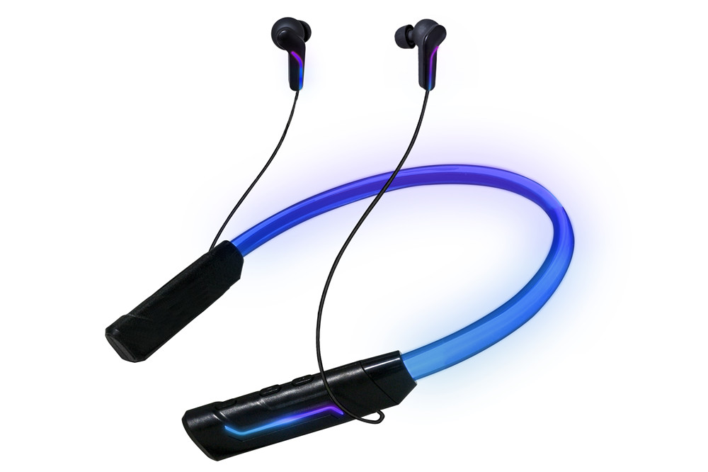 BT neckband earbuds with lights for gaming and sports F22