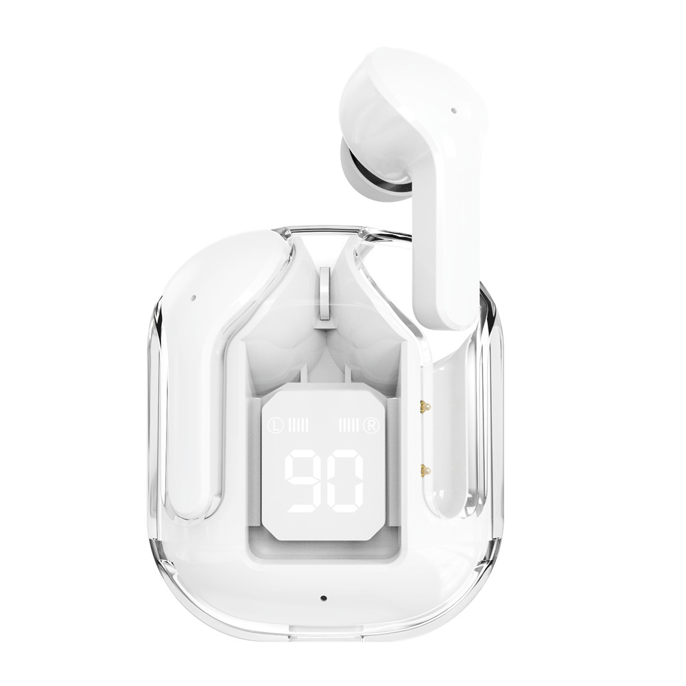 Transparent TWS earbuds with display