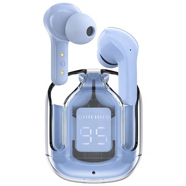 Transparent TWS earbuds with display
