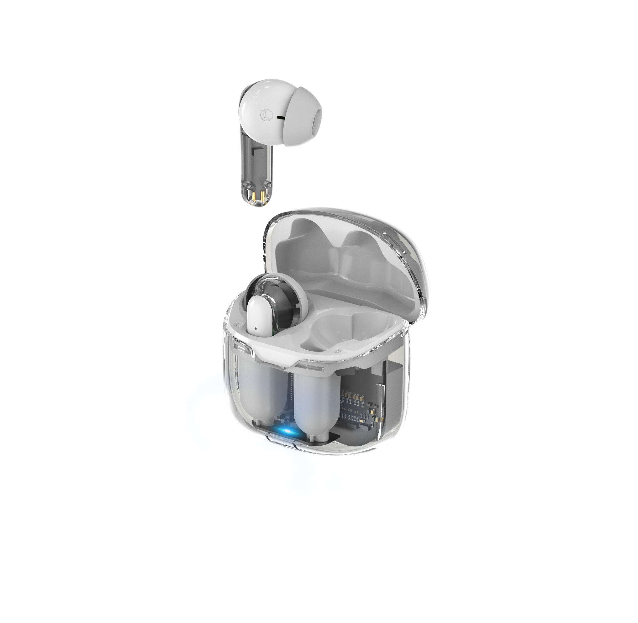 transparent TWS earbuds